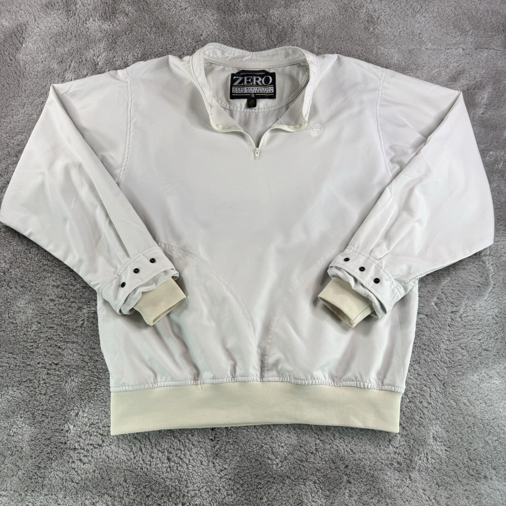 Zero Restriction Pullover Jacket Womens M White 1/4 Zip Golf Windbreaker USA